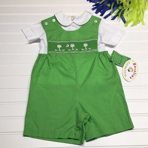 PALMETTO SMOCKED ROMPER 18M